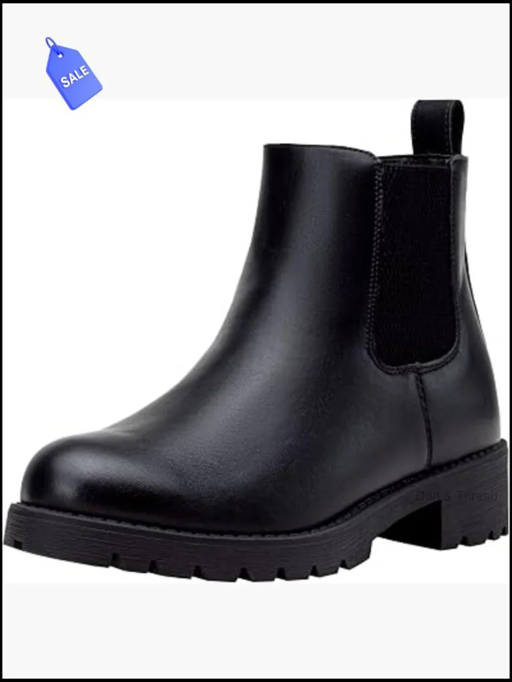 Women's Chelsea Ankle Boots Pull-On Low Heel Booties Round Toe Block Heel